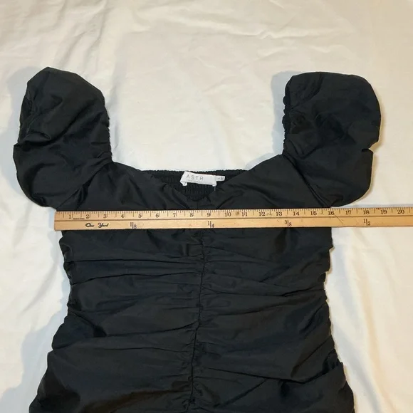 Astr Black Gathered Mini Dress - Picture 4 of 7